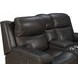 Leon Matteo Smokey Gray Leather 77" Triple Power Reclining Console Loveseat with USB Charging