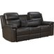 Leon Matteo Smokey Gray Leather Power Reclining Living Room Set with USB Charging