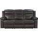 Leon Matteo Smokey Gray Leather Power Reclining Living Room Set with USB Charging