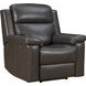 Leon Matteo Smokey Gray Leather Triple Power Recliner with USB Charging
