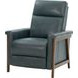 Lewiston Roma Bluegray Leather Push Thru The Arms Recliner
