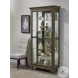 P021768 Brown Sliding Door Curio Cabinet