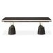 Monaco Elegance Glossy Charcoal Sand 113" Extendable Rectangular Dining Table