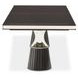 Monaco Elegance Glossy Charcoal Sand 113" Extendable Rectangular Dining Table