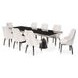 Rosemere Glossy Charcoal Sand Extendable Rectangular Dining Room Set