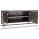 Monaco Elegance Glossy Charcoal Sand 95" Media Cabinet with 4 Storage Drawers