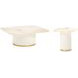 Gineverra Ivory and Gold Rectangular Occassional Table Set