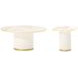 Gineverra Ivory Gold Round Occassional Table Set