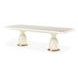 Lisbon Silken Matte Cream 113" Extendable Rectangular Dining Table