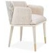 Barcelona Elegance Silken Matte Cream and Opal Dining Arm Chair