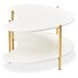 Sassani Pearl White and Gold Free Form Cocktail Table