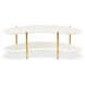Sassani Pearl White and Gold Free Form Cocktail Table