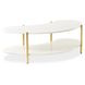 Sassani Pearl White and Gold Free Form Cocktail Table