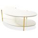 Sassani Pearl White and Gold Free Form Cocktail Table