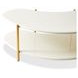 Sassani Pearl White and Gold Free Form Cocktail Table