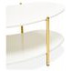 Sassani Pearl White and Gold Free Form Cocktail Table