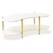 Sassani Pearl White and Gold Free Form Cocktail Table