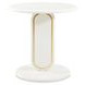 Sassani Pearl White and Gold Round End Table