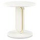 Sassani Pearl White and Gold Round End Table