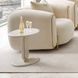 Sassani Pearl White and Gold Round End Table