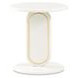 Sassani Pearl White and Gold Round Accent Table