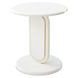 Sassani Pearl White and Gold Round Accent Table