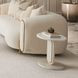 Sassani Pearl White and Gold Round Accent Table