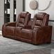 Chester Brown 74" Reclining Console Loveseat with USB Charging