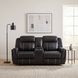 Littleton Black Double Reclining Loveseat with Center Console