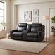 Littleton Black Double Reclining Loveseat with Center Console