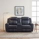 Littleton Blue Double Reclining Console Loveseat
