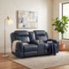 Littleton Blue Double Reclining Console Loveseat
