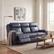 Littleton Blue Double Reclining Sofa with Drop Down Table