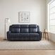 Littleton Blue Double Reclining Sofa with Drop Down Table