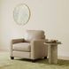 Millbrook Taupe Plain Leather Upholstered Accent Chair