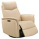 Inman Taupe Leather Swivel Glider Power Recliner with Power Headrest and USB Charging