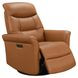 Jennings Camel Leather Swivel Glider Power Recliner with Power Headrest and USB Charging
