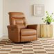 Jennings Camel Leather Swivel Glider Power Recliner with Power Headrest and USB Charging