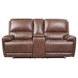 Highland Brown Coffee Leather 79" Zero Gravity Power Reclining Console Loveseat with Power Headrest and USB Charging