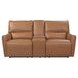 Portland Desert Leather 73" Lay Flat Power Reclining Console Loveseat with Power Headrest and USB Charging
