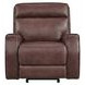 Sydney Brown Heritage Leather Glider Power Recliner with Power Headrest and USB Charging