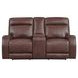 Sydney Brown Heritage Leather 73" Zero Gravity Power Reclining Console Loveseat with Power Headrest and USB Charging
