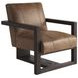 Sunset Key Flanders Brown Leather Upholstered Accent Chair