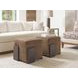 Sunset Key Hamden Brown Leather Upholstered Square Ottoman