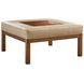 Crandon Park Brown Leather Upholstered Square Ottoman