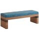 Palm Desert Rosemead Blue Leather Upholstered 59" Bed Bench