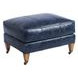 Sydney Blue Leather Upholstered Ottoman