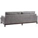 Horizon Gray Leather Upholstered 88" Sofa with Tobacco Legs