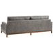 Horizon Gray Leather Upholstered 88" Sofa with Walnut Legs
