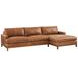 Horizon Calais Brass 110" Leather Upholstered LAF Sectional